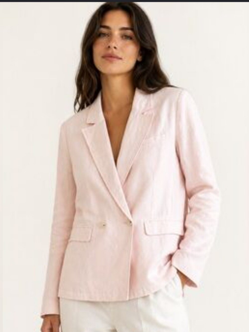 Rebecca Taylor Size 4  Pale Pink Double-Button Blazer